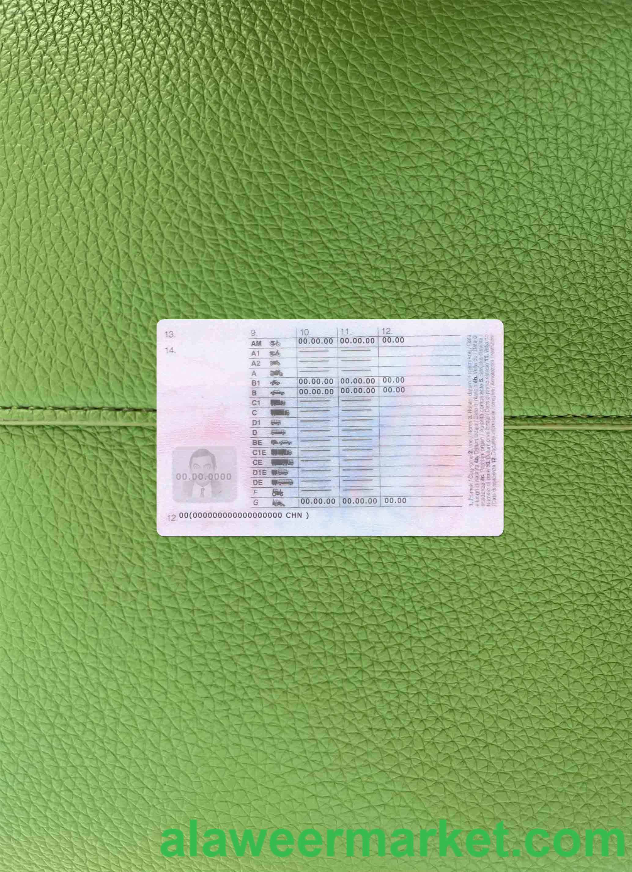 Slovenia driving license photolook BACK